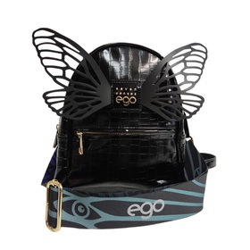 Plecak torebka listonoszka damska EGO czarna Skrzydła