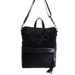 Plecak torebka Ego listonoszka czarna zamsz pikowana  2w1, (1) - Wszystkie torebki
