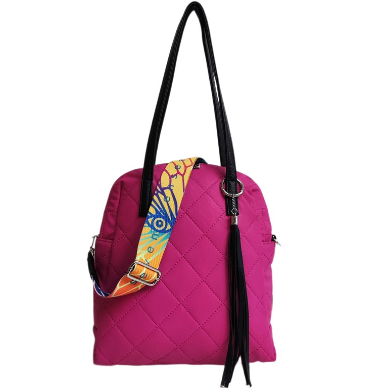Torebka shopperka Ego torba na ramie różowa czarna pikowana, (1) - Wszystkie torebki