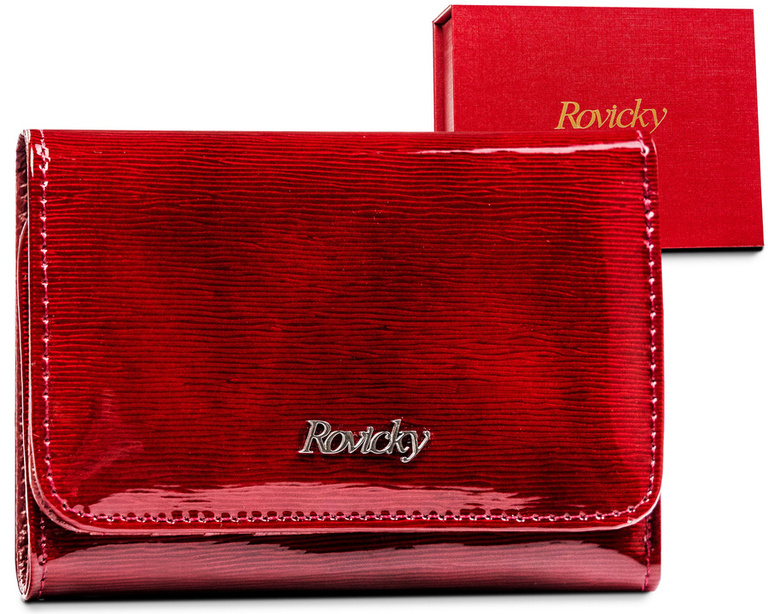 Lakierowany portfel damski z ochroną RFID Protect — Rovicky, (1) - Rovicky Portfele Damskie