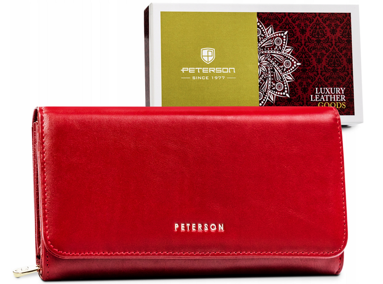 Duży, skórzany portfel damski z systemem RFID - Peterson, (1) - Rovicky Portfele Damskie